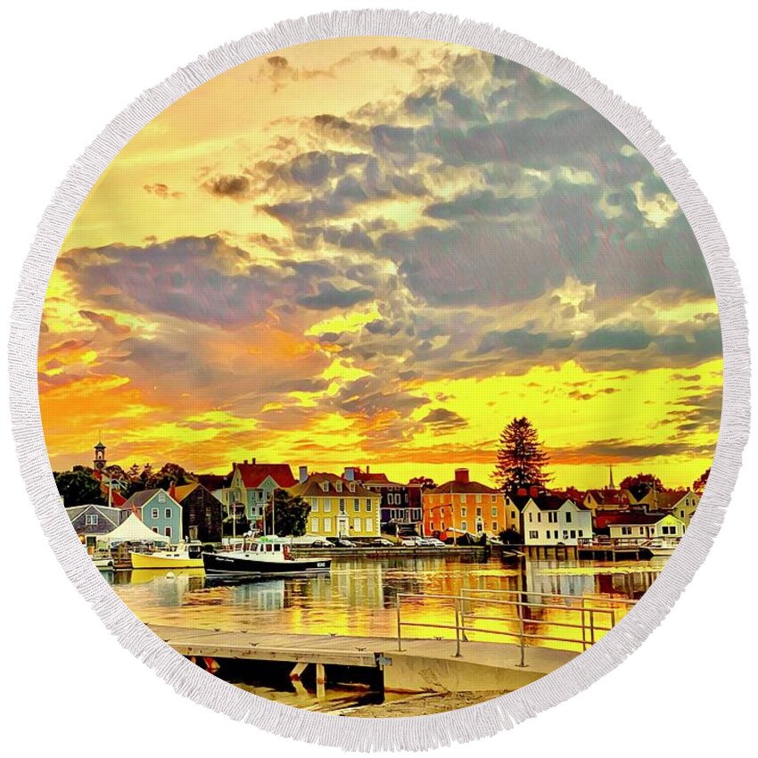  Round Beach Towel featuring the photograph Portsmouth #1 by John Gisis