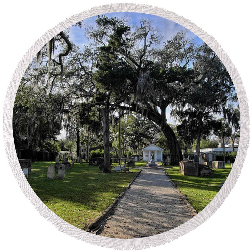 Cemetery Round Beach Towel featuring the photograph St. Augustine Cemetery by George Taylor