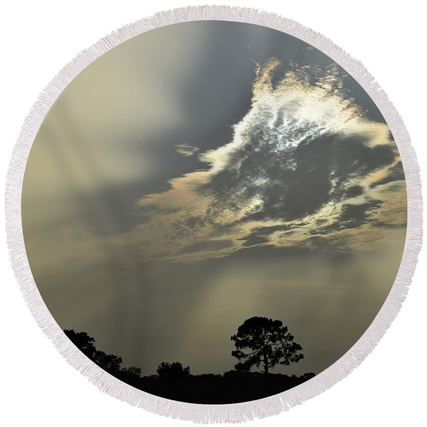 Sunset Cloud Round Beach Towel featuring the photograph Sunset Cloud #1 by Warren Thompson