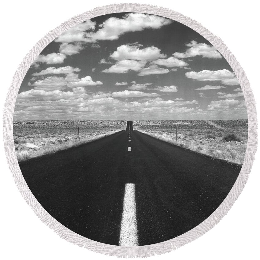 Highway Round Beach Towel featuring the photograph The Highway by Mike McGlothlen
