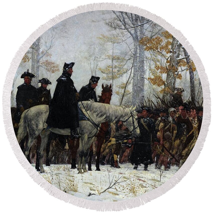 March Round Beach Towel featuring the painting The March to Valley Forge by William Trego