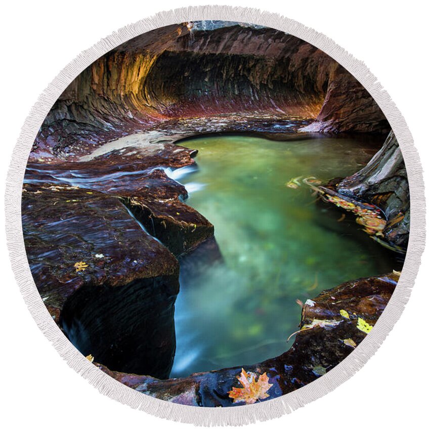 Arch Angel Falls Round Beach Towel featuring the photograph The Subway #1 by Wesley Aston