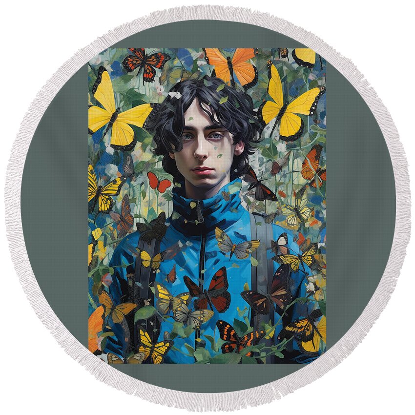 Timothee Chalamet as fashion by a young by Asar Studios Greeting Card by  Celestial Images
