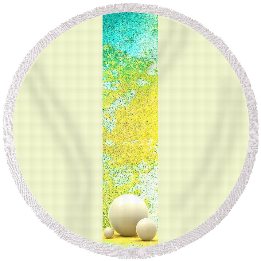 Trust_yellow_extender Round Beach Towel featuring the digital art Trust_Yellow_Extender #1 by Williem McWhorter