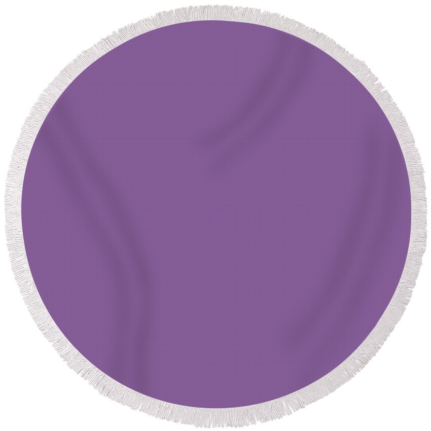 Wisteria Purple Round Beach Towel featuring the digital art Wisteria Purple #1 by TintoDesigns