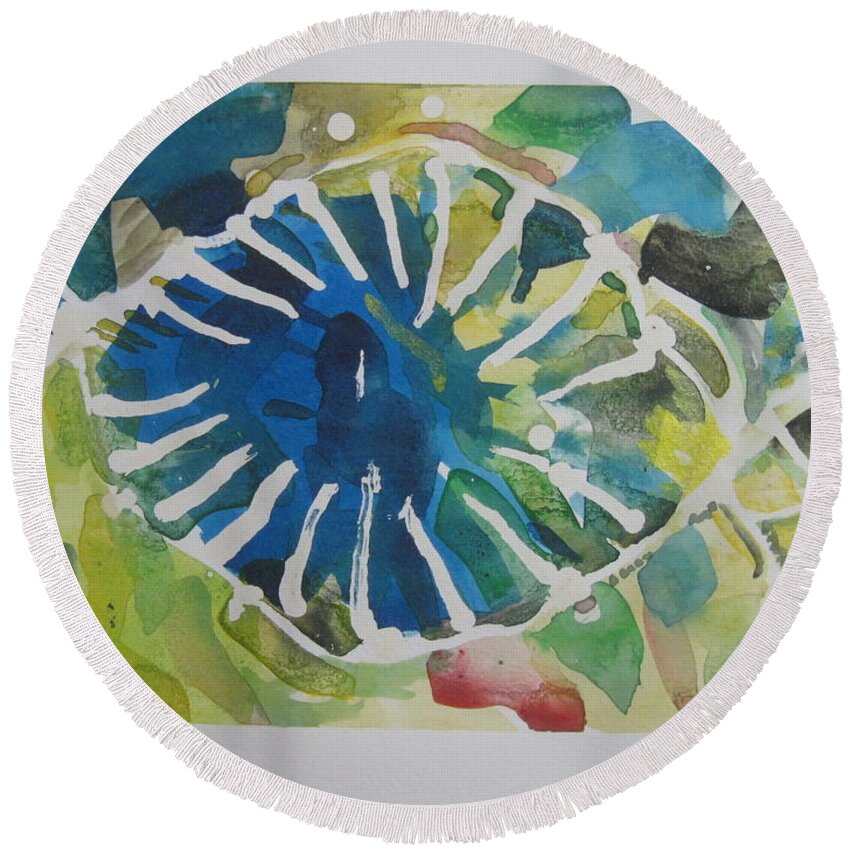  Round Beach Towel featuring the drawing 102-1217 by AJ Brown