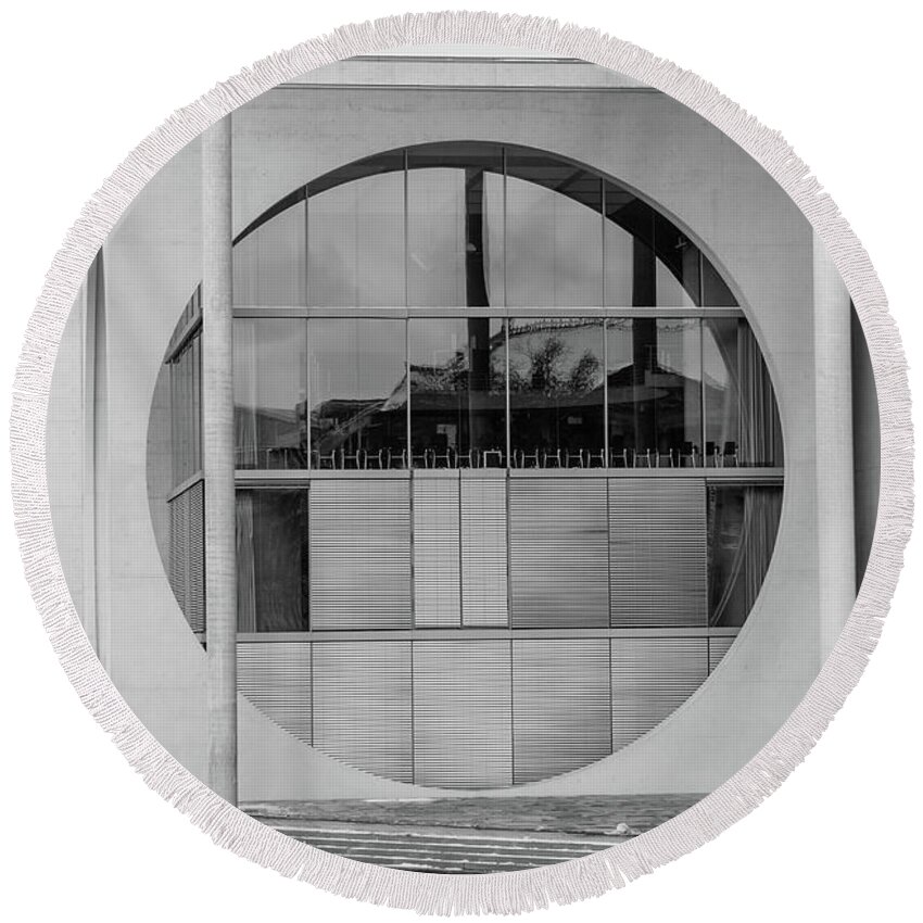 Architecture Round Beach Towel featuring the photograph Berlin #12 by Eleni Kouri