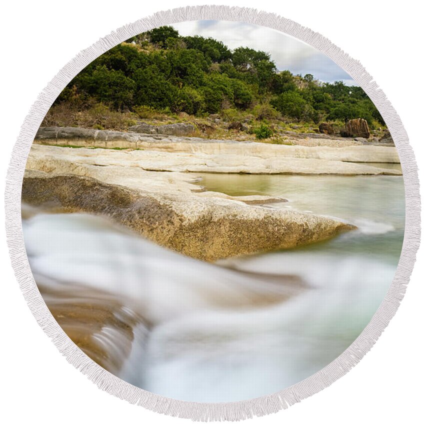 Johnson City Round Beach Towel featuring the photograph Pedernales Falls #12 by Raul Rodriguez