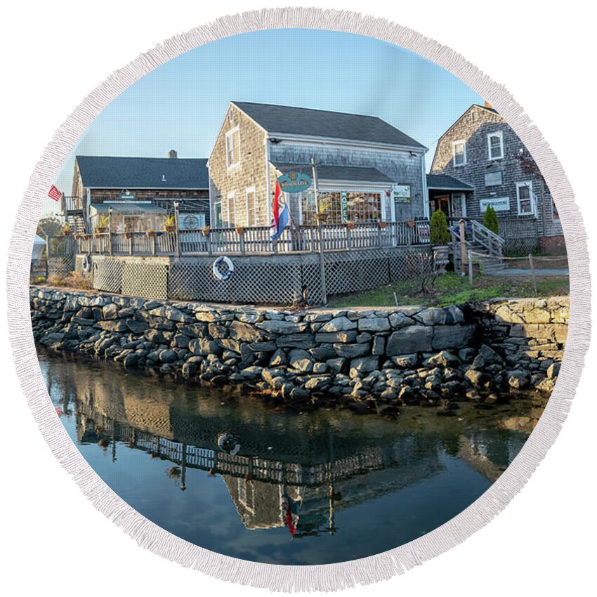 Wickford Round Beach Towel featuring the photograph Wickford Rhode Island Small Town And Waterfront #12 by Alex Grichenko