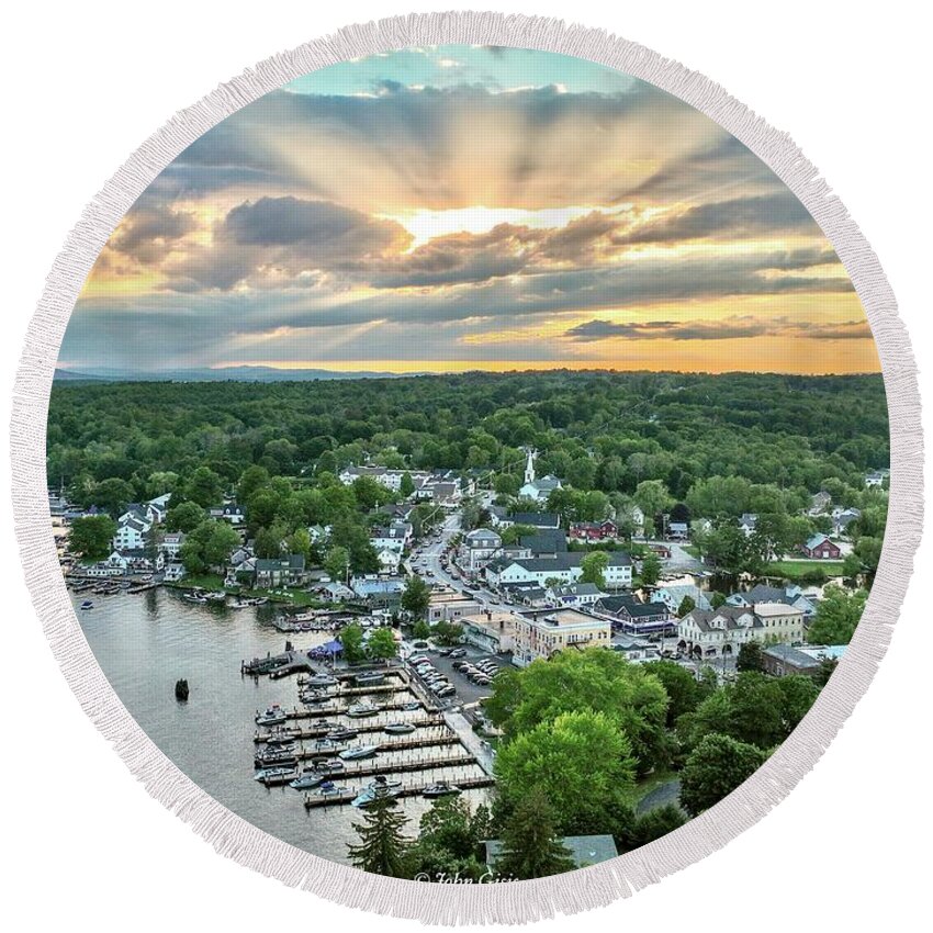  Round Beach Towel featuring the photograph Wolfeboro #14 by John Gisis