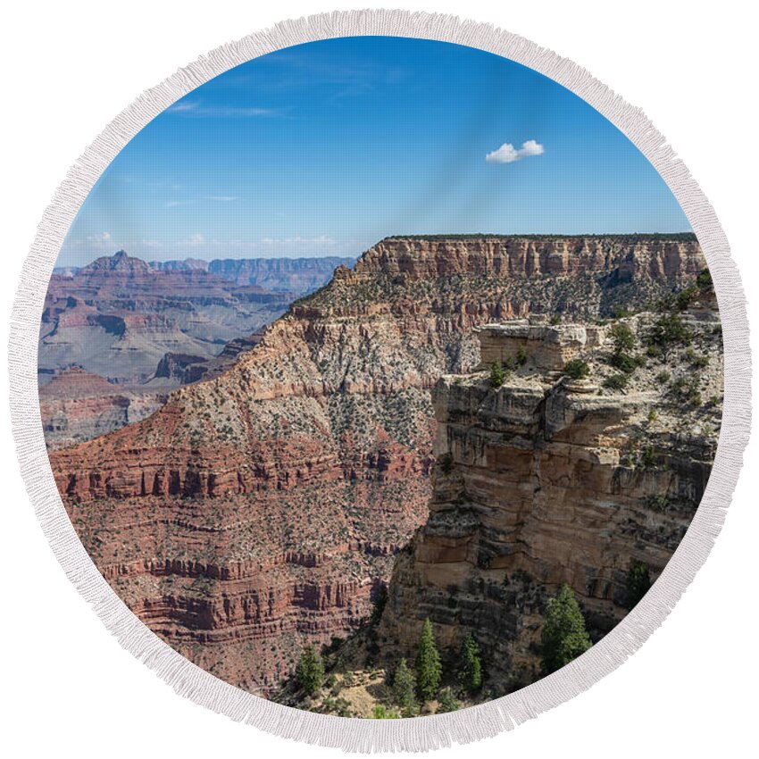 The Grand Canyon Round Beach Towel featuring the digital art The Grand Canyon by Tammy Keyes