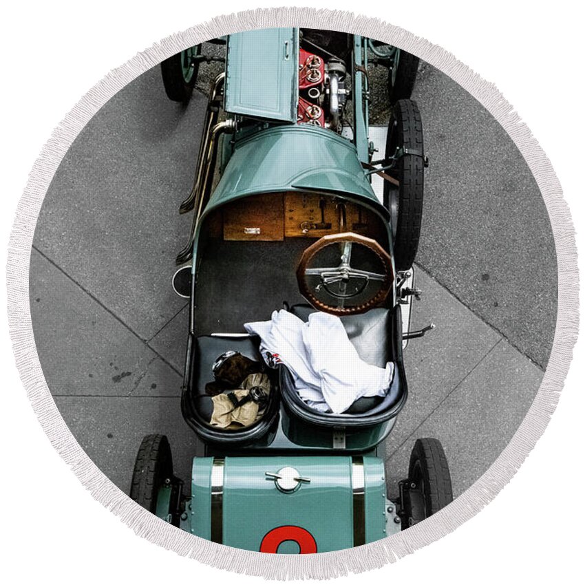  Round Beach Towel featuring the photograph 1913 Case Racer by Josh Williams