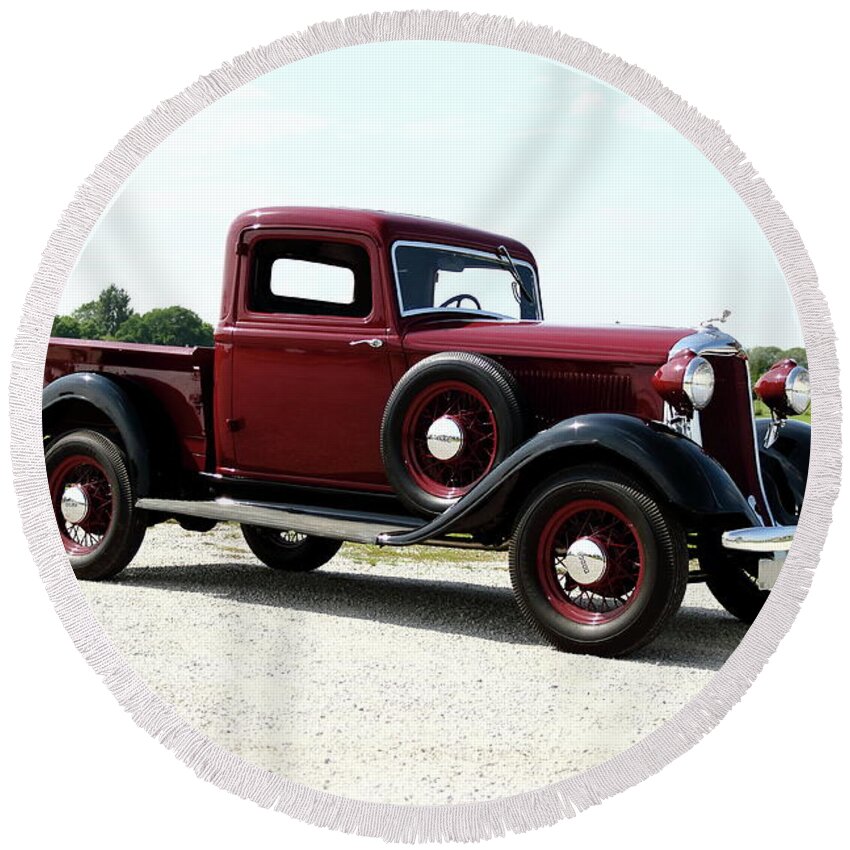 Dodge Truck Round Beach Towel featuring the photograph 1934 Dodge Ram Truck by Lens Art Photography By Larry Trager