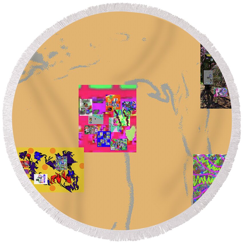  Round Beach Towel featuring the digital art 2-6-2023x by Walter Paul Bebirian