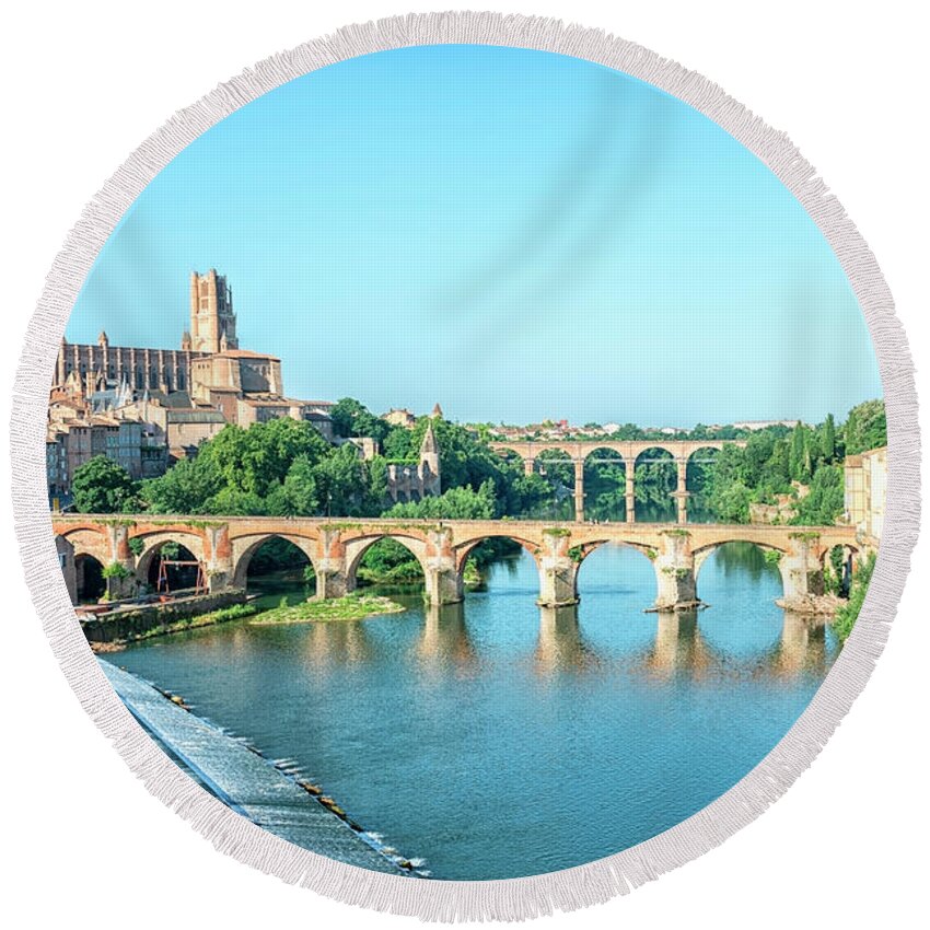 Albi Round Beach Towel featuring the photograph Albi #2 by Manjik Pictures