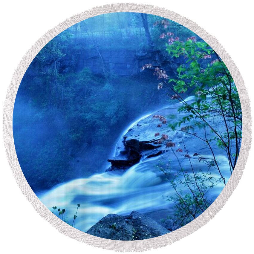  Round Beach Towel featuring the photograph Brandywine Falls by Brad Nellis