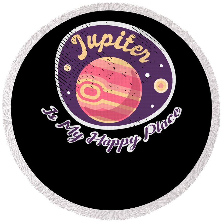 Jupiter Round Beach Towel featuring the digital art Jupiter Space Travel Exploration Space Enthusiast #2 by Toms Tee Store