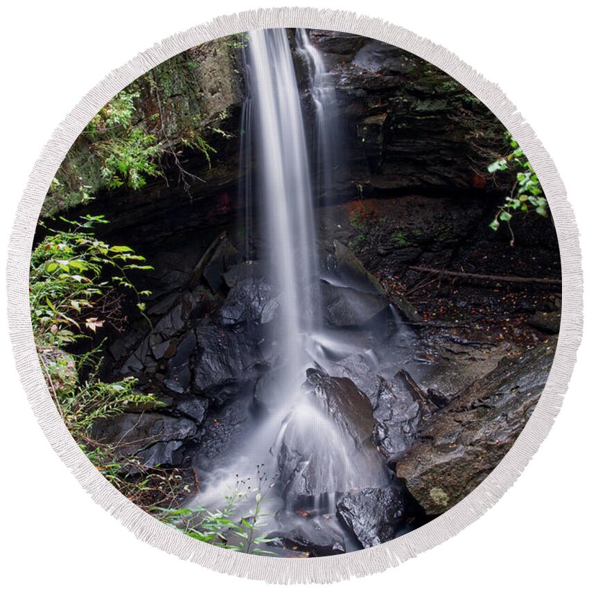 Laurel Falls Round Beach Towel featuring the photograph Laurel Falls 6 by Phil Perkins