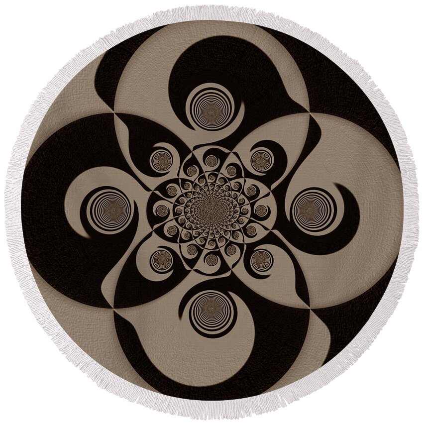 Twisted Round Beach Towel featuring the digital art Life Twisted 3 by Designs By L