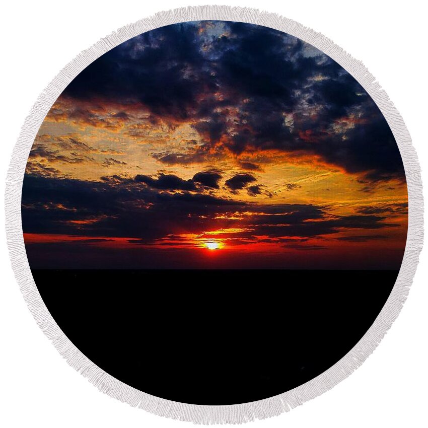  Round Beach Towel featuring the photograph Sunset #2 by Stephen Dorton