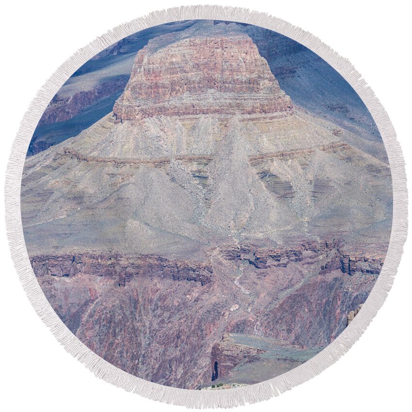 The Grand Canyon Round Beach Towel featuring the digital art The Grand Canyon by Tammy Keyes