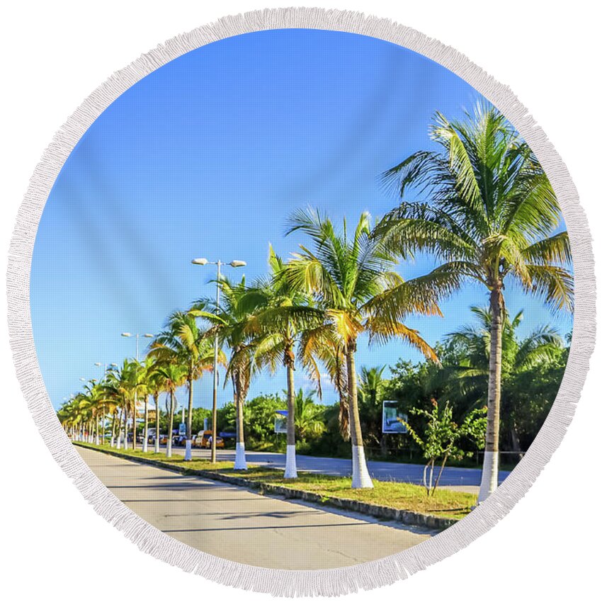 Costa Maya Mexico Round Beach Towel featuring the photograph Costa Maya Mexico #26 by Paul James Bannerman