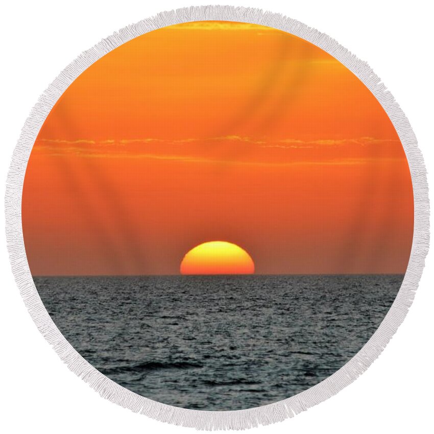  Round Beach Towel featuring the photograph Naples Sunset #3 by Donn Ingemie