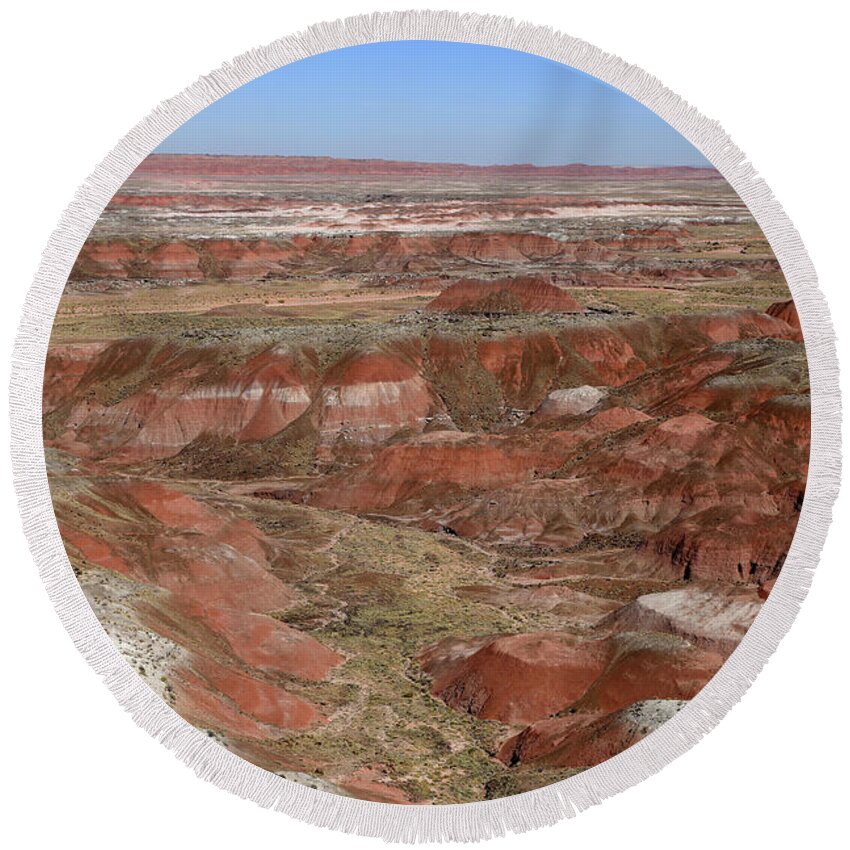 Petrified Forest National Park Round Beach Towel featuring the photograph Painted Desert - Petrified Forest National Park #4 by Richard Krebs