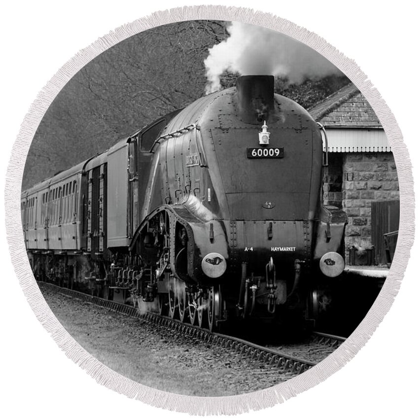 Steam Round Beach Towel featuring the photograph Steam locomotive 60009 Union Of South Africa #4 by David Birchall