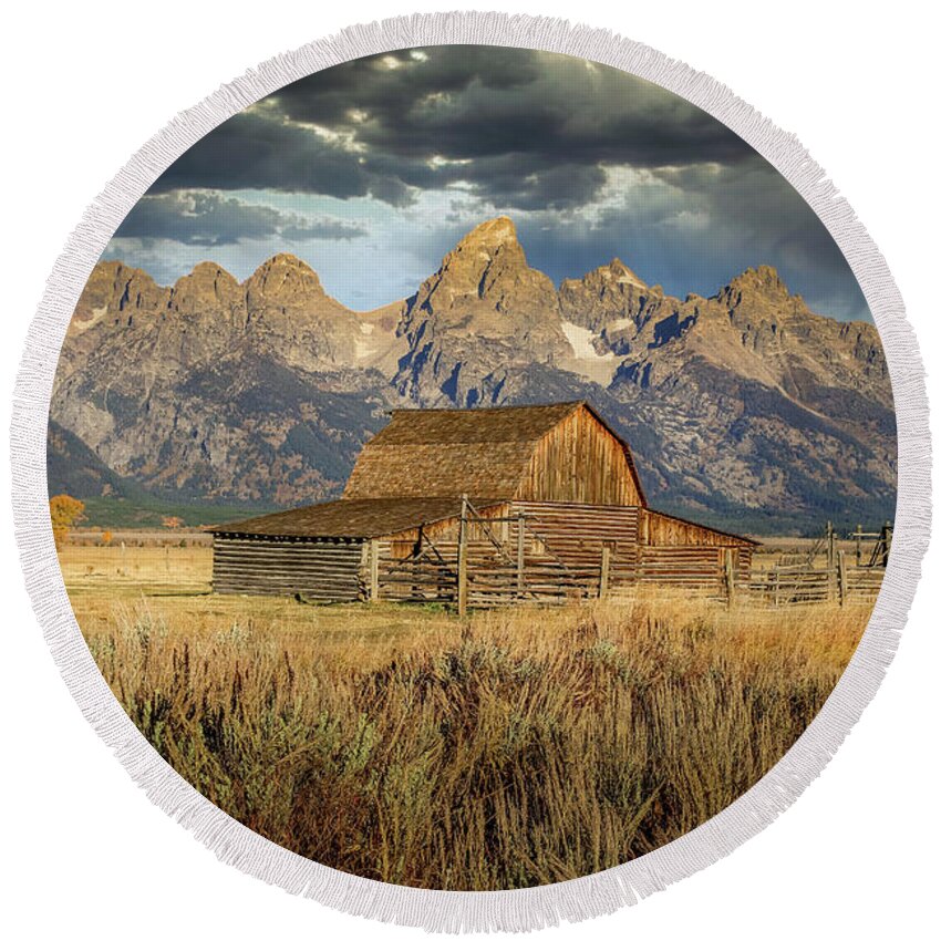 Grand Round Beach Towel featuring the photograph Grand Teton National Park #31 by Brian Venghous