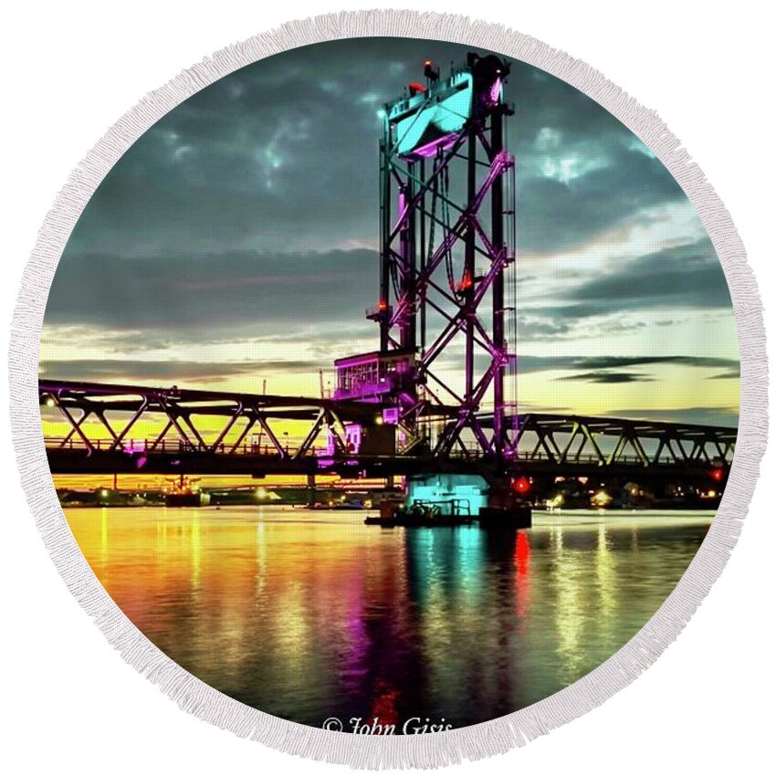  Round Beach Towel featuring the photograph Portsmouth by John Gisis