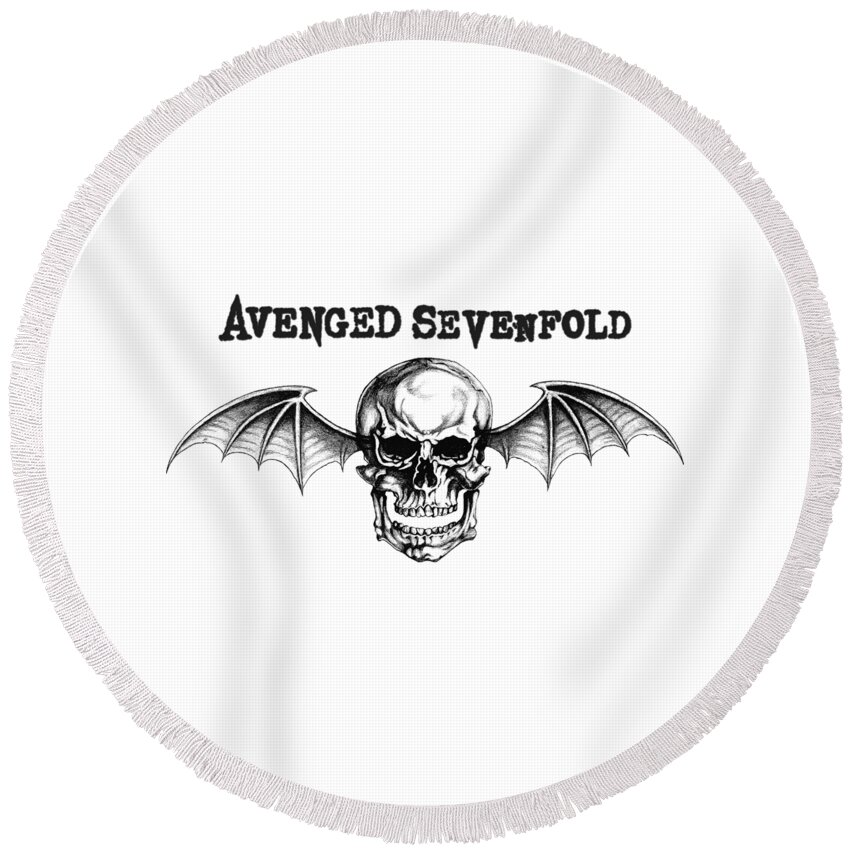 Avenged Sevenfold Round Beach Towel featuring the digital art Avenged Sevenfold #4 by Rickvdavis Abc