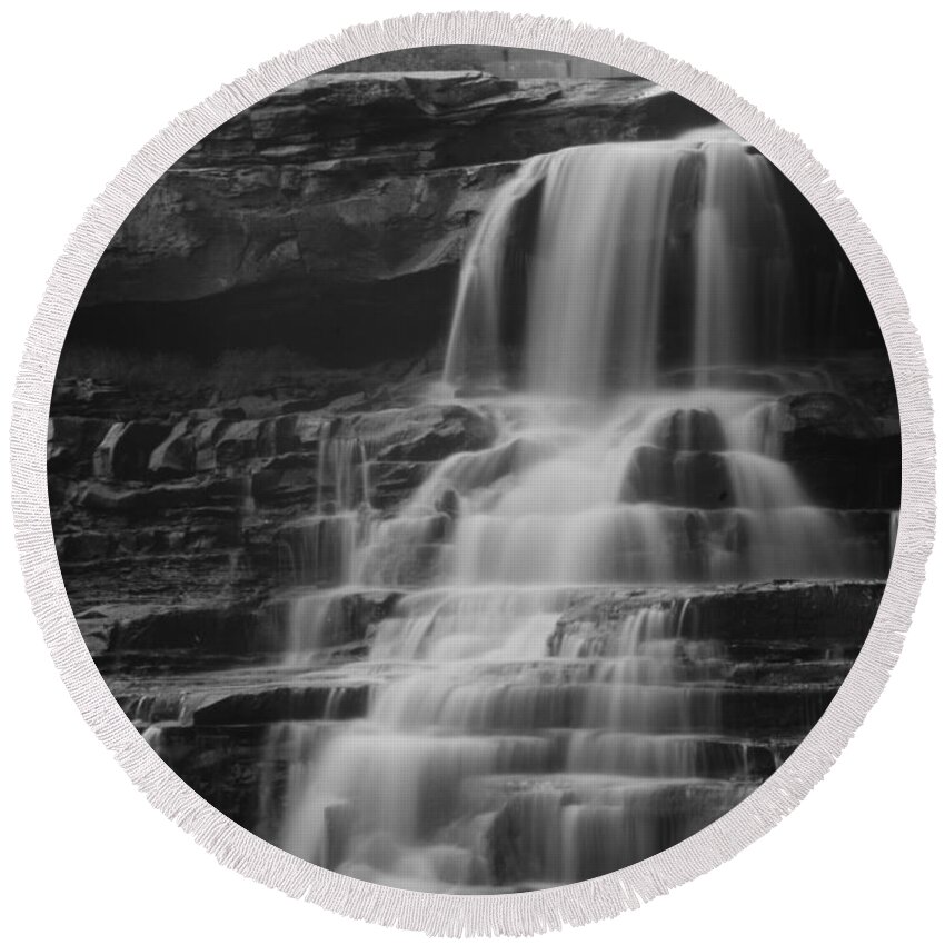  Round Beach Towel featuring the photograph Brandywine Falls by Brad Nellis