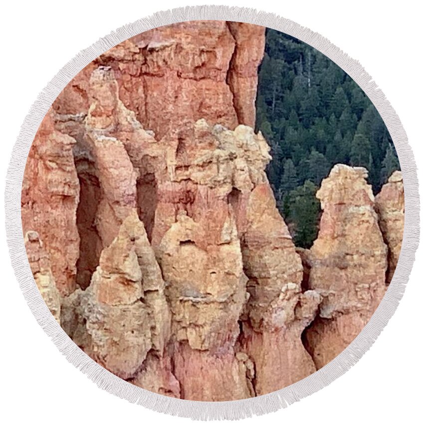 Bryce Canyon Round Beach Towel featuring the digital art Bryce Canyon by Tammy Keyes