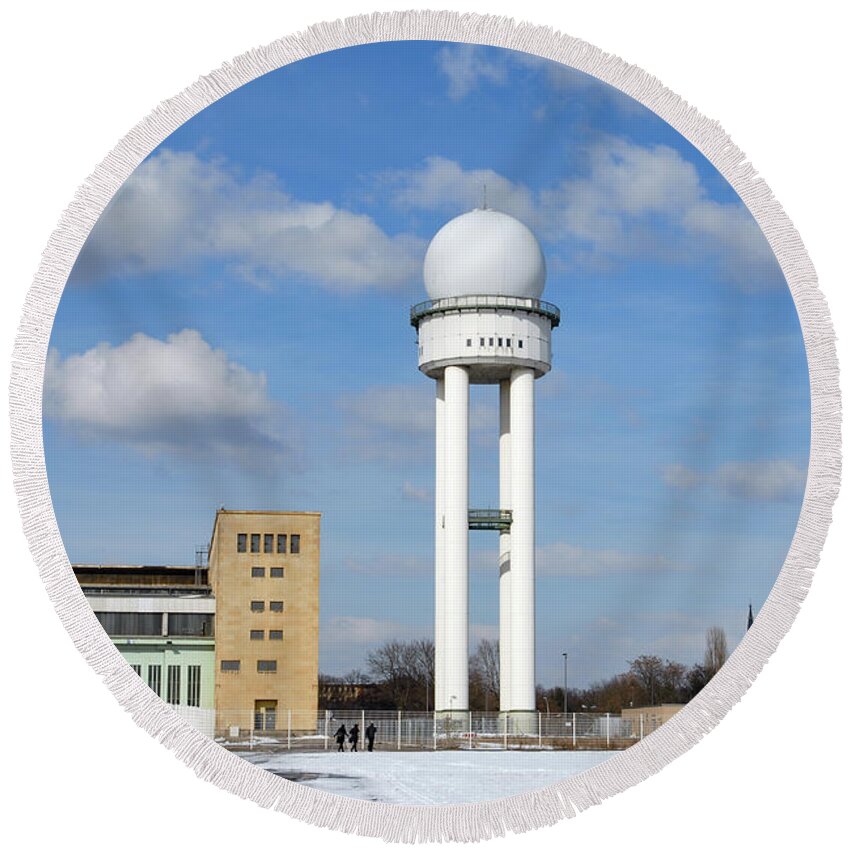 Architecture Round Beach Towel featuring the photograph Berlin #5 by Eleni Kouri