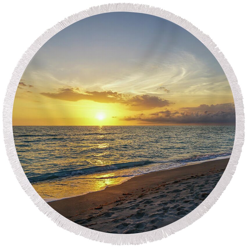 Sky Round Beach Towel featuring the photograph Spectacular Sunset #5 by Ric Schafer