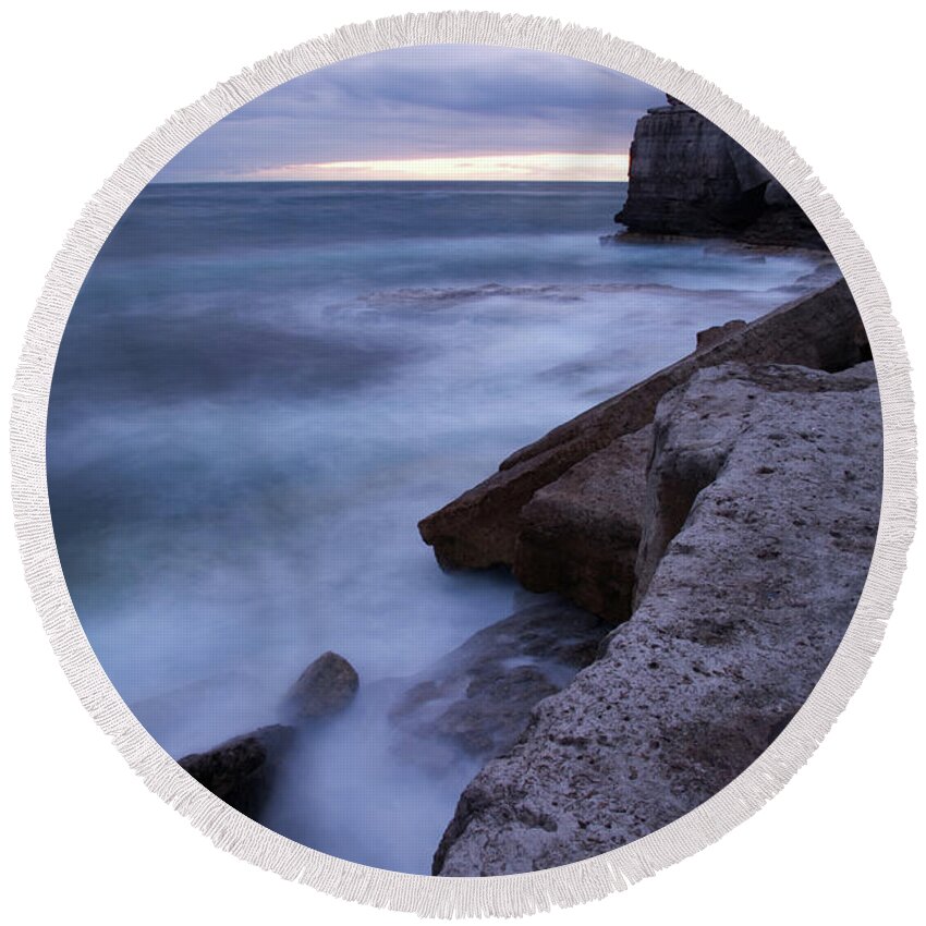 Portland Round Beach Towel featuring the photograph Portland Bill Seascapes #6 by Ian Middleton