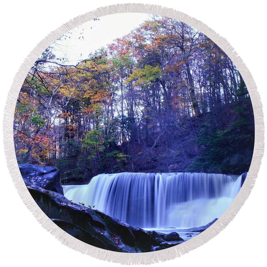  Round Beach Towel featuring the photograph Great Falls by Brad Nellis