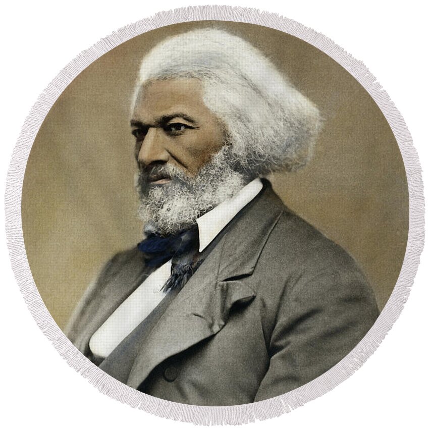 1885 Round Beach Towel featuring the photograph Frederick Douglass #8 by Granger