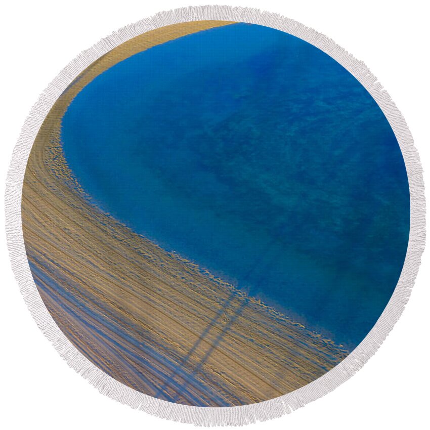 Lagoon Round Beach Towel featuring the photograph A Blue Lagoon Sunrise by Debra Banks