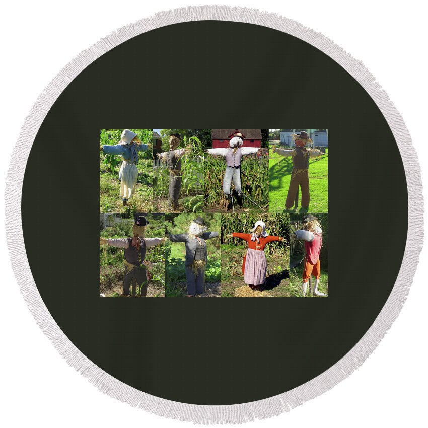  Round Beach Towel featuring the photograph A Not So Scary Family by Rein Nomm
