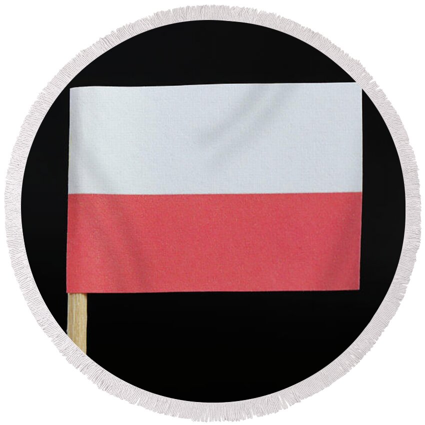 Poland Round Beach Towel featuring the photograph Flag of Poland by Vaclav Sonnek