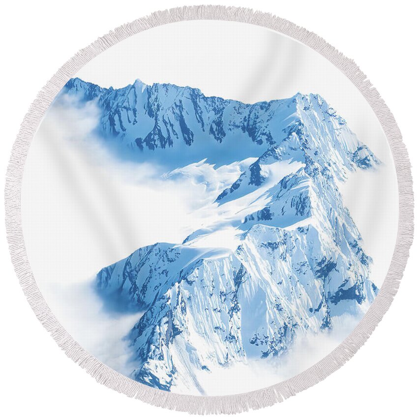 Landscape Round Beach Towel featuring the photograph A Peak Through the Clouds by Dee Potter