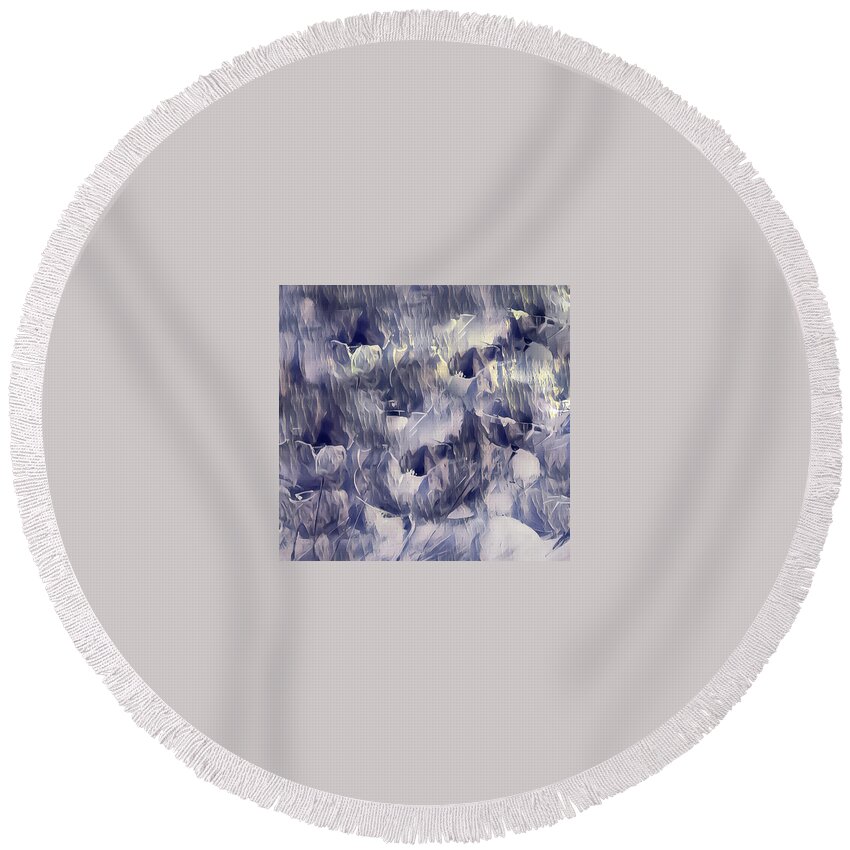 Petals Round Beach Towel featuring the painting A Plethora Of Light On Petals by Lisa Kaiser