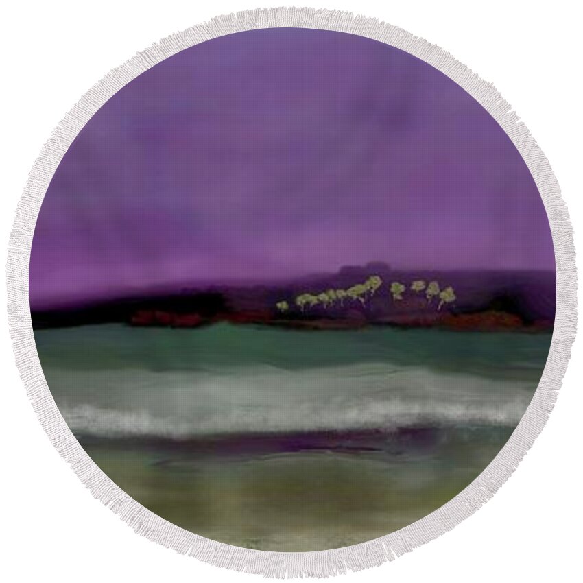 Island Round Beach Towel featuring the digital art A Pretty place of the mind of I by Julie Grimshaw