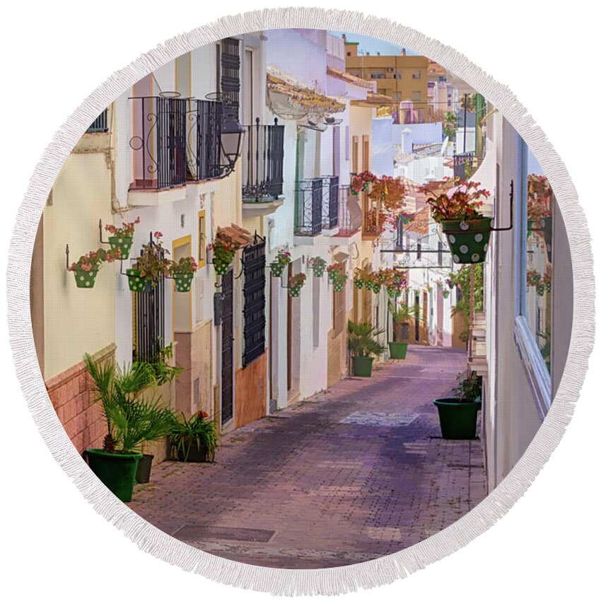 Andalusian City Round Beach Towel featuring the photograph A visit to the city of Estepona - 7 by Jordi Carrio Jamila