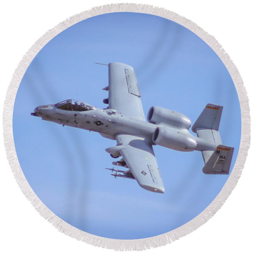 Usaf Round Beach Towel featuring the photograph A10 by Darrell Foster
