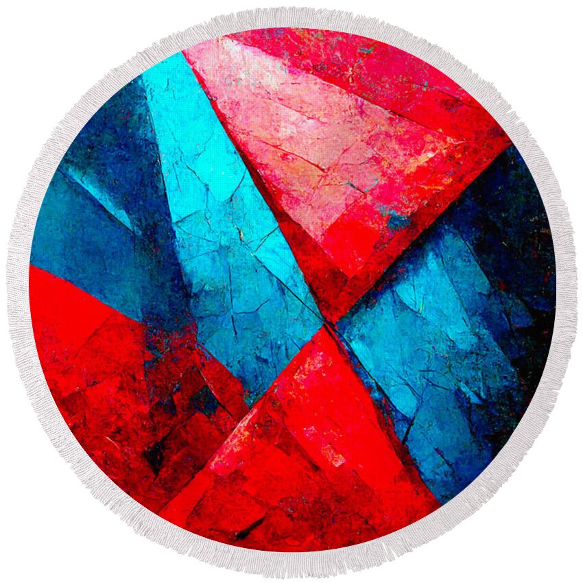 Abstract Round Beach Towel featuring the digital art Abstract #6 by Craig Boehman