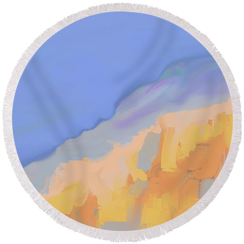 Abstract Painting Round Beach Towel featuring the digital art Abstract 928 by Cathy Anderson