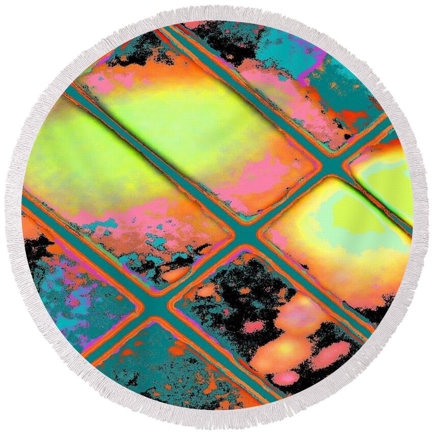 Abstract Round Beach Towel featuring the digital art Abstract Exressionaryish #10 by T Oliver
